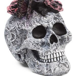 Moonlight Manot 8"‎ Resin Butterfly Flower Skull